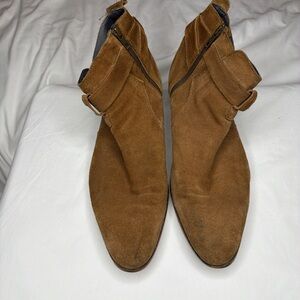Topman Brown Suede Zipper Boots